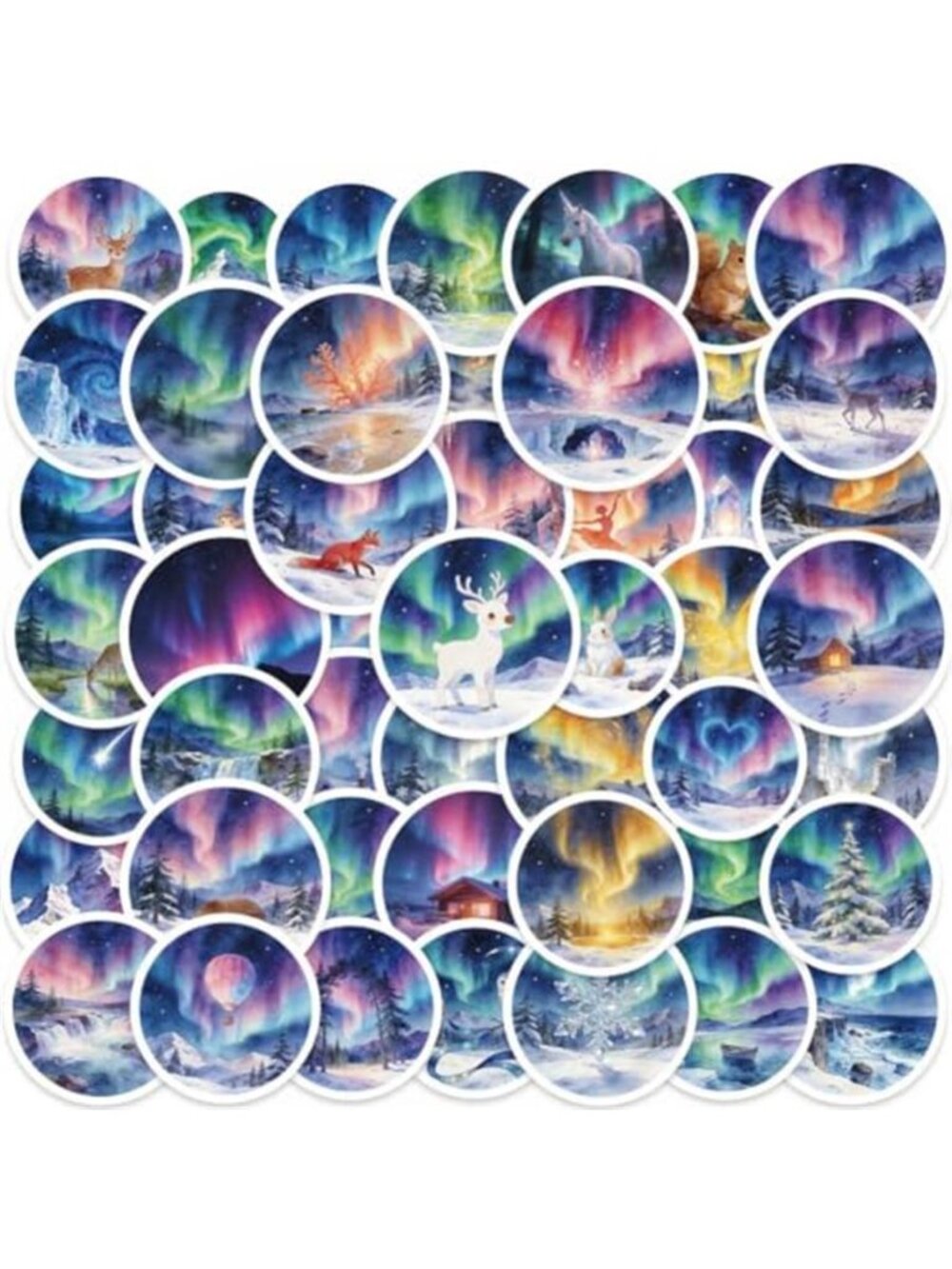 Aurora Stickers |50Pcs Polar Lights Waterproof Vinyl Decals